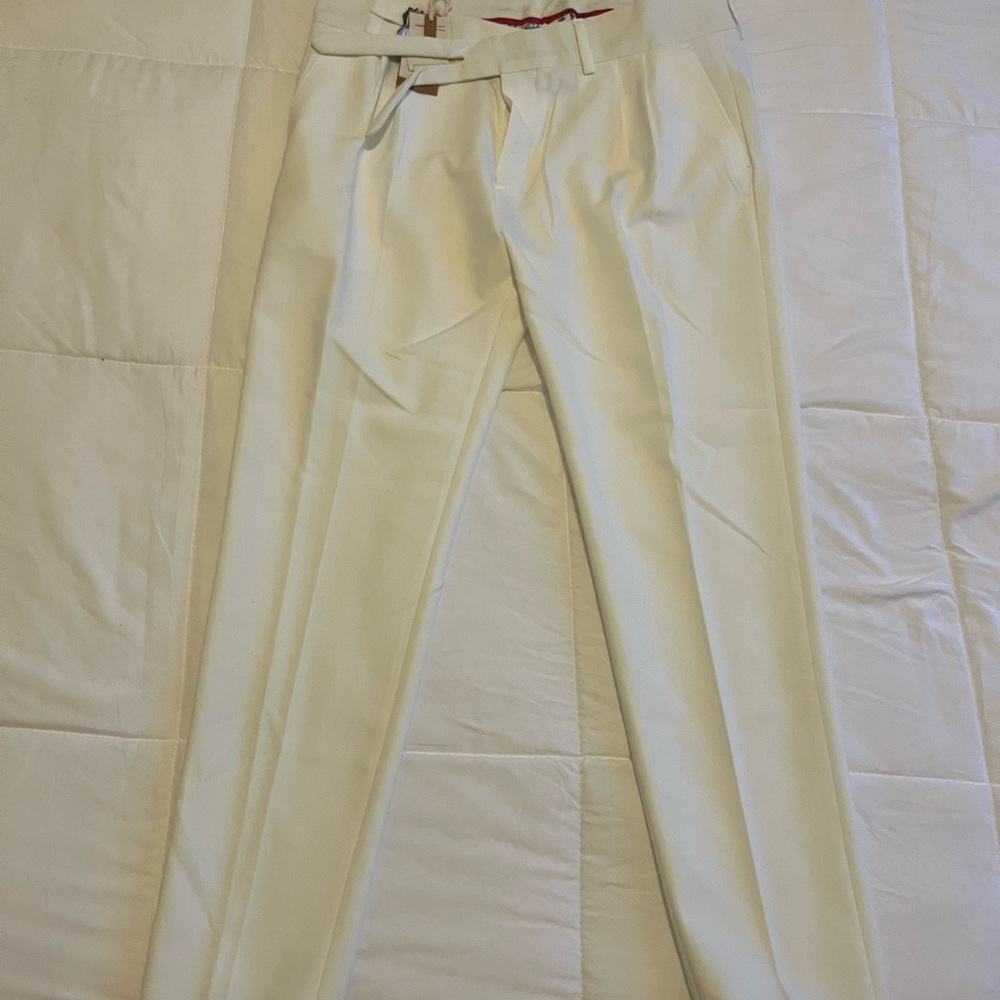 New White Pants Men's Suit Pants Business Trousers Waist 32